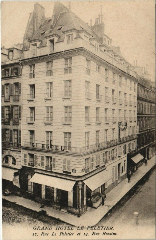 Carte postale ancienne Paris 9e - Grand Hotel le Peletier à Paris 9e