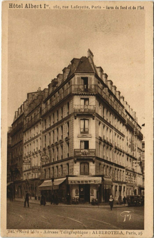 Carte postale ancienne Paris 10e - Hotel Albert I à Paris 10e