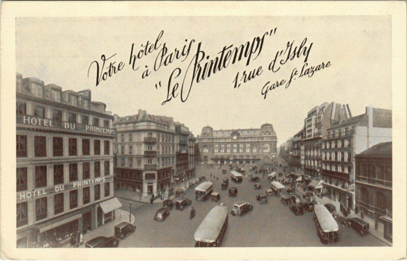 Carte postale ancienne Paris 9e - Hotel Le Printemps à Paris 9e