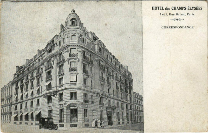Carte postale ancienne Hôtel des Champs-Elysées à Paris 8e