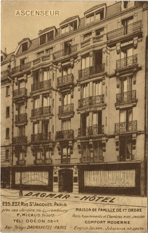 Carte postale ancienne Paris 5e - Dagmar Hotel à Paris 5e