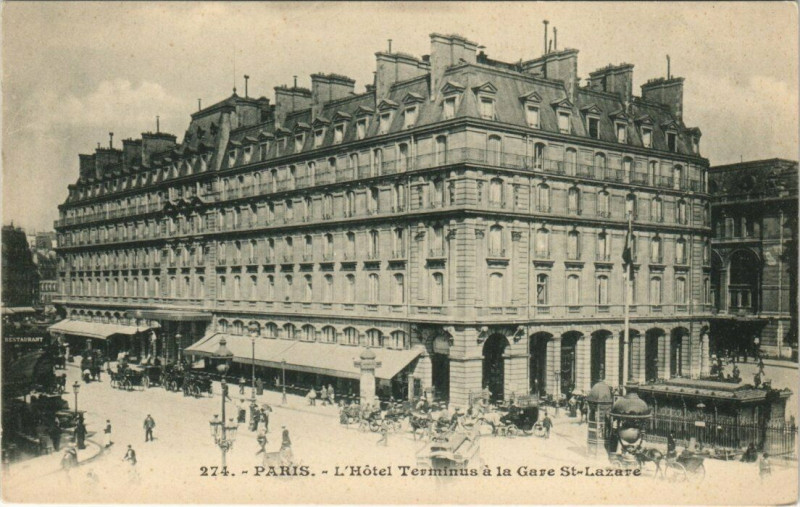 Carte postale ancienne L'Hôtel Terminus à la Gare Saint-Lazare à Paris 9e