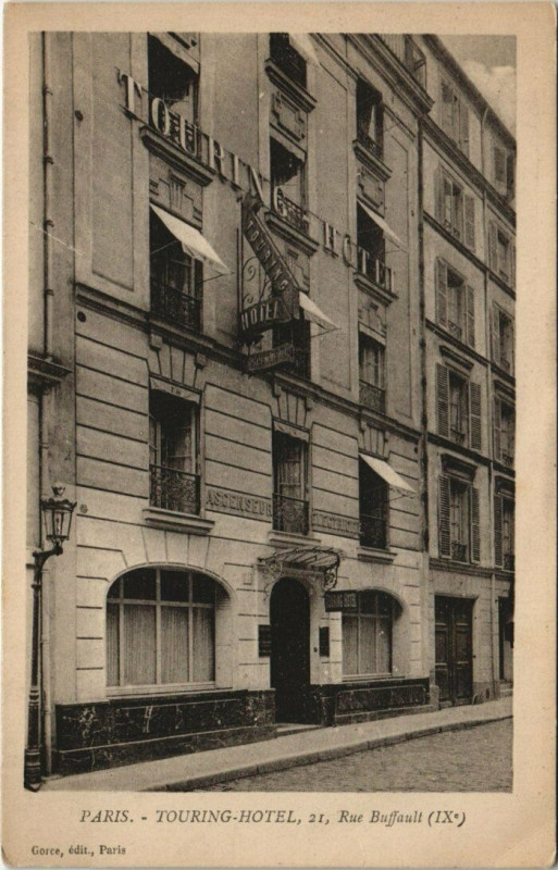 Carte postale ancienne Touring-Hotel à Paris 9e