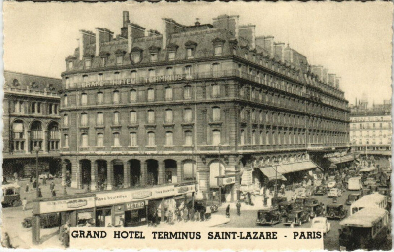 Carte postale ancienne Paris 9e - Grand Hotel Terminus Saint-Lazare à Paris 9e