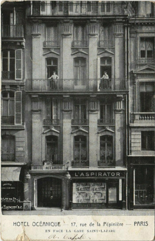 Carte postale ancienne Paris 8e - Hotel Oceanique - 17, rue de la Pépiniere à Paris 8e