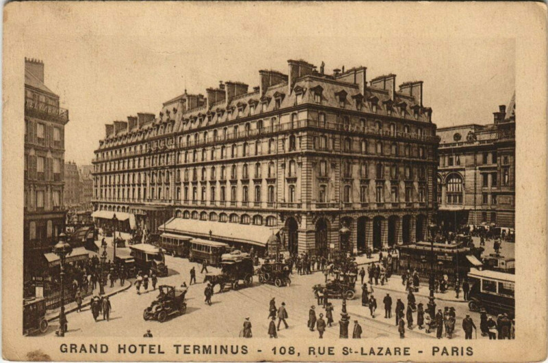 Carte postale ancienne Paris 8e - Grand Hotel Terminus - 108, Rue Saint-Lazare à Paris 8e