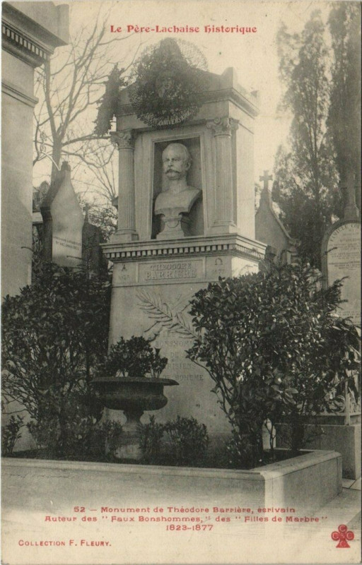 Carte postale ancienne Le Père-Lachaise - Monument de Théodore Barrière à Paris 20e