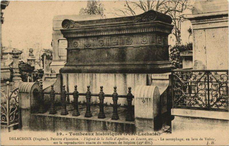 Carte postale ancienne Père-Lachaise - Eugène Delacroix à Paris 20e