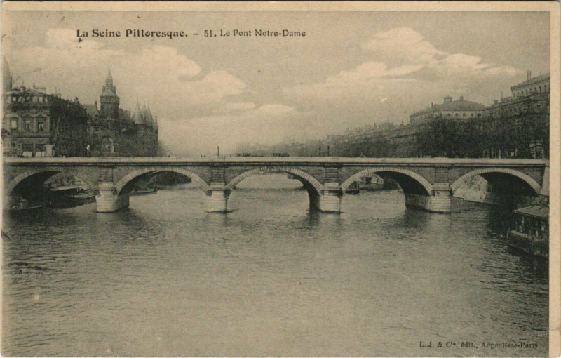 Carte postale ancienne La Seine Pittoresque - Le Pont Notre-Dame