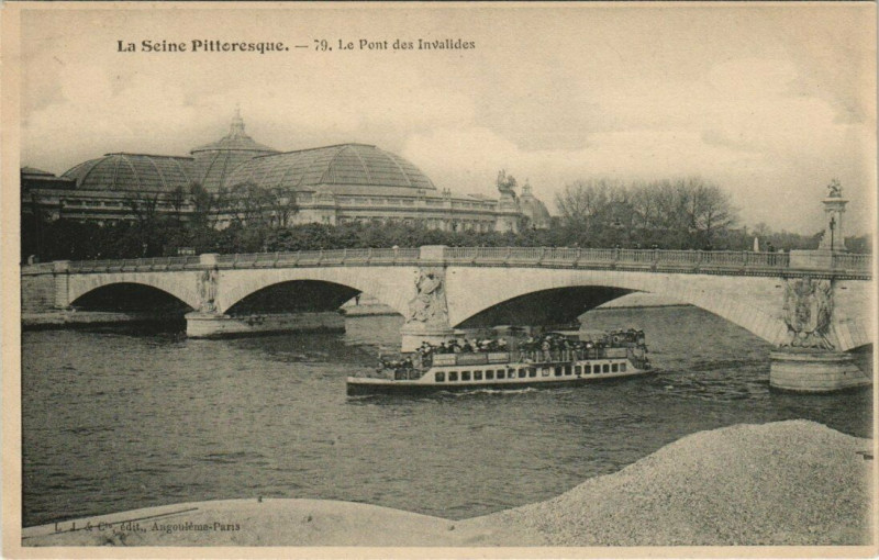 Carte postale ancienne La Seine Pittoresque - Le Pont des Invalides