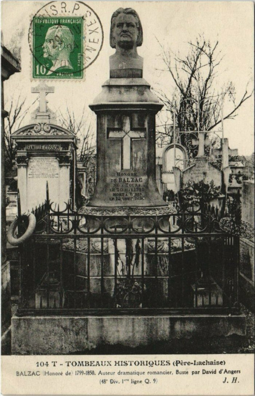 Carte postale ancienne Père-Lachaise - Honoré de Balzac à Paris 20e