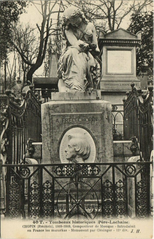 Carte postale ancienne Père-Lachaise - Frédéric Chopin à Paris 20e