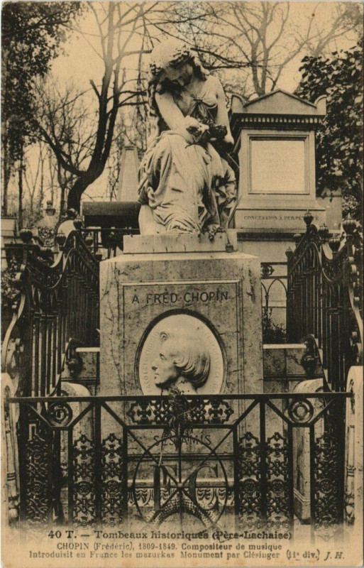 Carte postale ancienne Père-Lachaise - Frédéric Chopin à Paris 20e