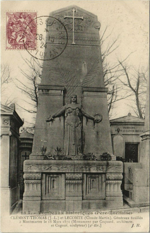 Carte postale ancienne Le Père-Lachaise - Clément-Thomas et Lecomte à Paris 20e