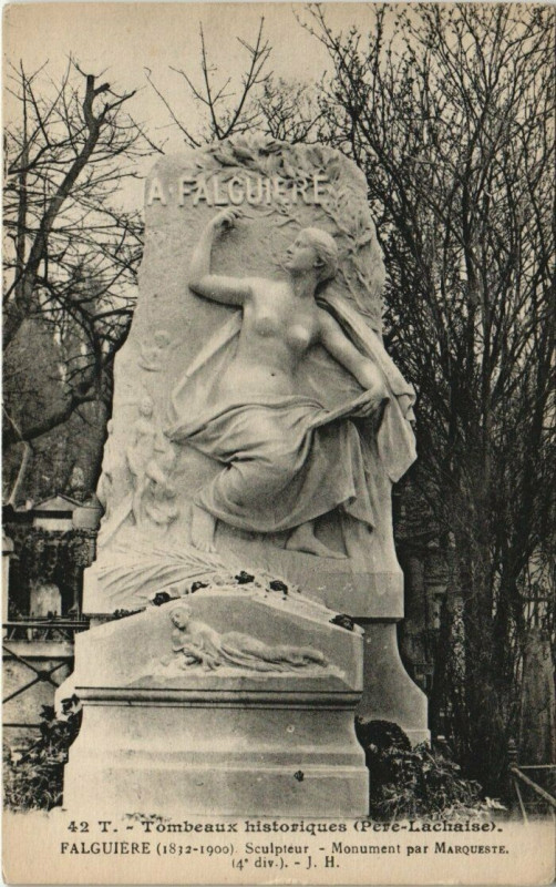 Carte postale ancienne Père-Lachaise - Falguière à Paris 20e