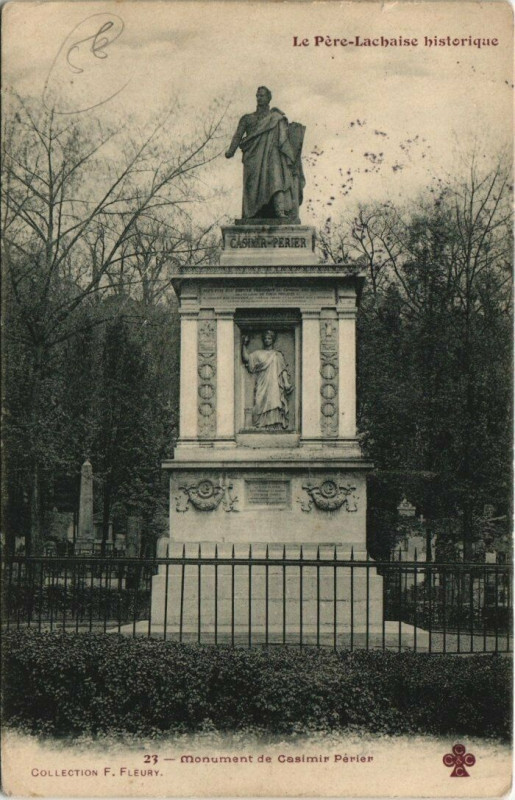 Carte postale ancienne Le Père-Lachaise - Monument de Casimir Périer à Paris 20e