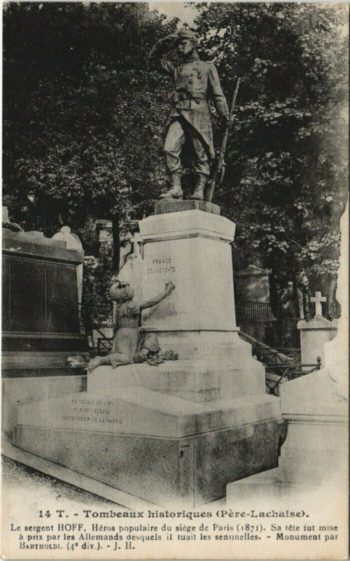 Carte postale ancienne Père-Lachaise - Le sergent Hoff à Paris 20e