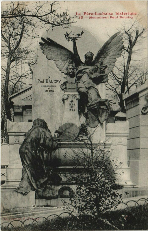 Carte postale ancienne Le Père-Lachaise - Monument Paul Baudry à Paris 20e