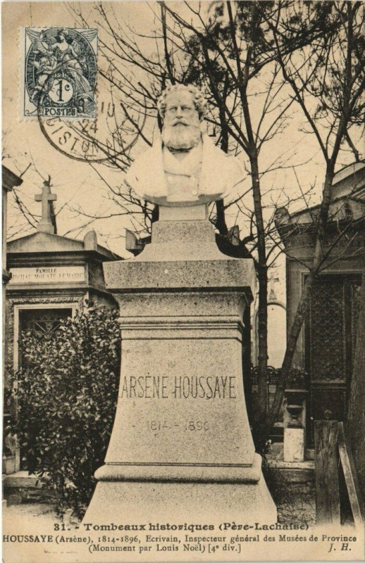 Carte postale ancienne Père-Lachaise - Arsène Houssaye à Paris 20e