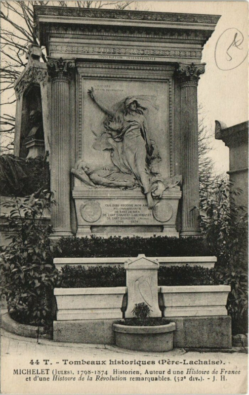 Carte postale ancienne Père-Lachaise - Jules Michelet à Paris 20e