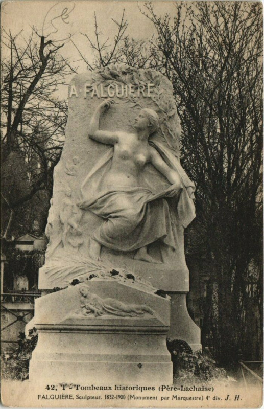 Carte postale ancienne Père-Lachaise - Falguière à Paris 20e