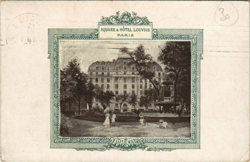 Carte postale ancienne Paris 2e - Hotel Louvois à Paris 2e