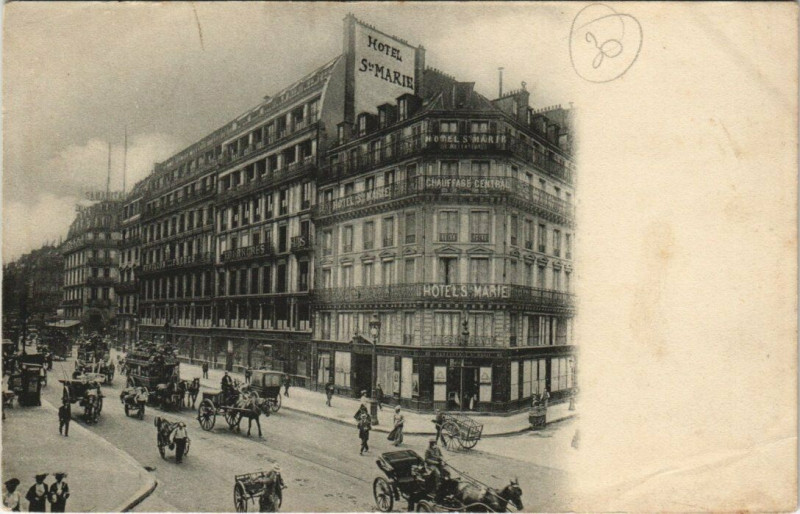 Carte postale ancienne Paris 1er - Hotel Sainte-Marie - 83, Rue de Rivoli à Paris 1er