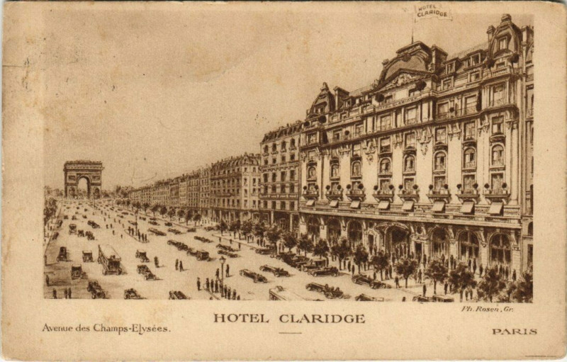 Carte postale ancienne Paris 1er - Hotel Claridge à Paris 1er