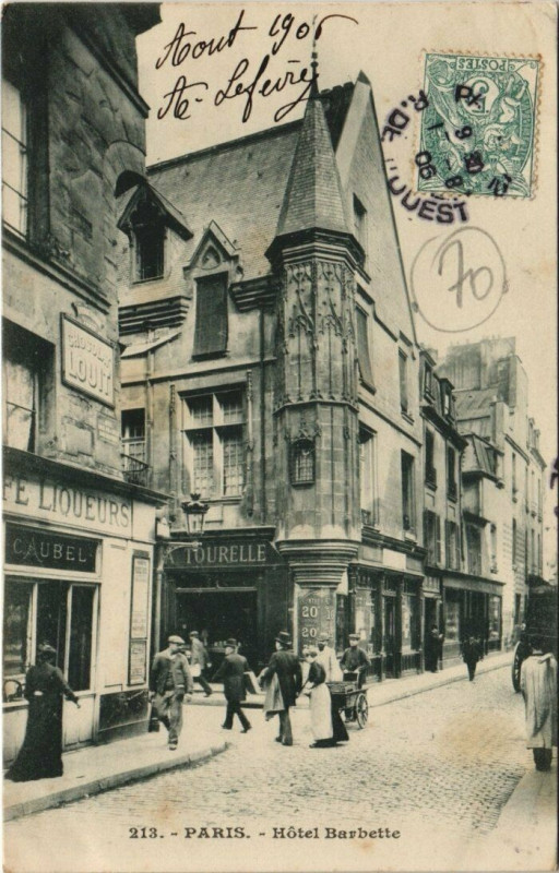 Carte postale ancienne Paris 3e - Hotel Barbette à Paris 3e