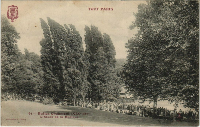 Carte postale ancienne Tout Paris - 61 - Buttes Chaumont - L'Heure de la Musique à Paris