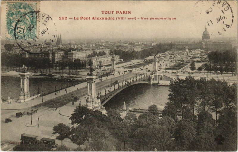 Carte postale ancienne Tout Paris - 252 - Le Pont Alexandre - Vue Panoramique à Paris