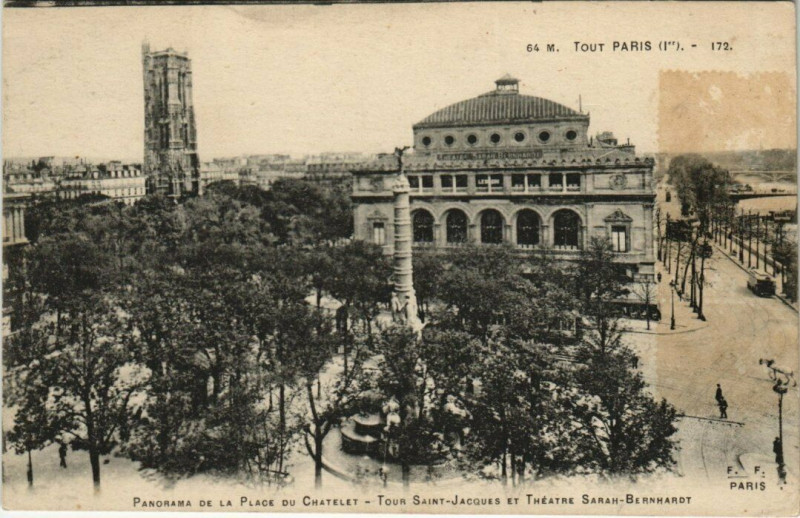 Carte postale ancienne Tout Paris - 64M - 172 - Panorama de la Place du Chatelet à Paris