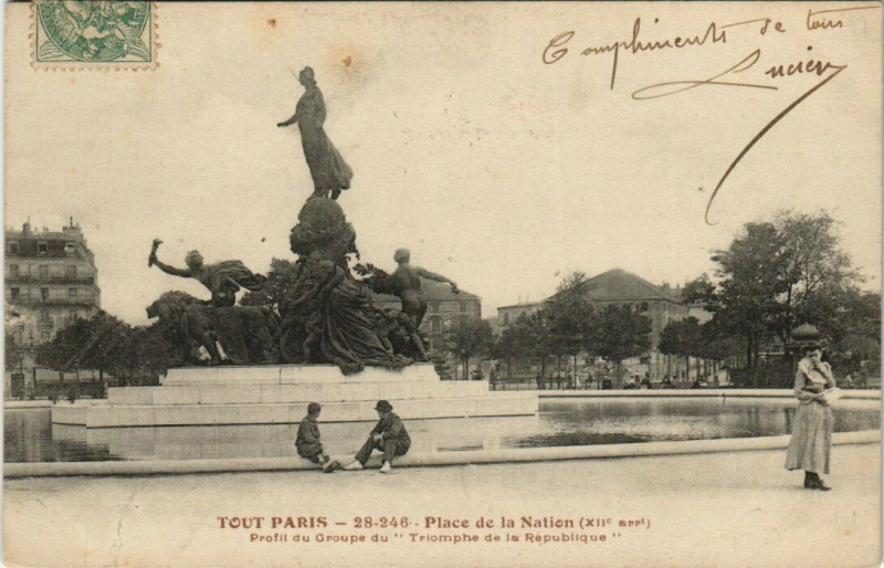Carte postale ancienne Tout Paris - 28-246 - Place de la Nation à Paris