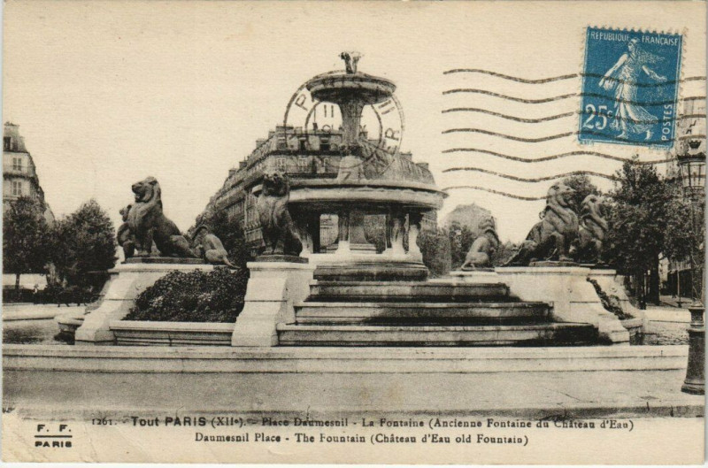 Carte postale ancienne Tout Paris - 1261 - Place Daumesnil - La Fontaine à Paris