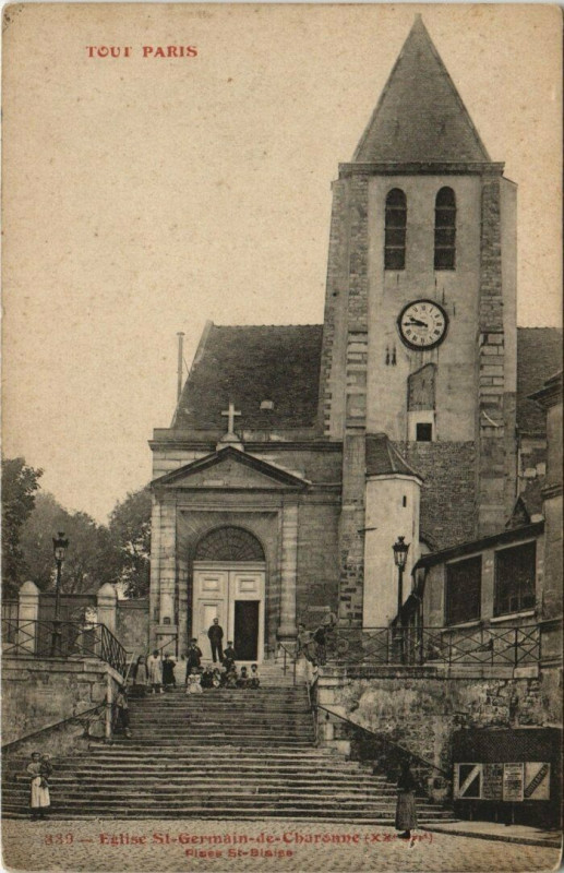 Carte postale ancienne Eglise Saint-Germain de Charonne à Paris 20e