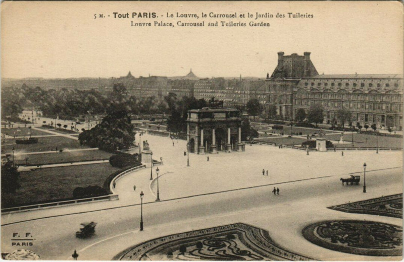 Carte postale ancienne Tout Paris - 15 M. - Le Louvre, Le Carrousel à Paris