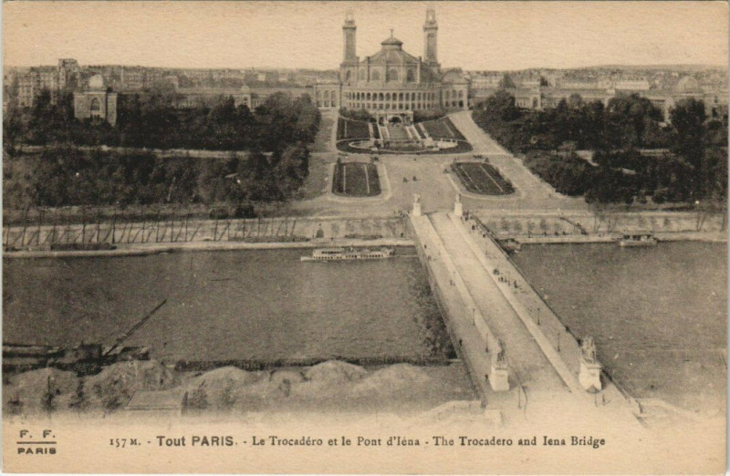 Carte postale ancienne Tout Paris - 157 M - Le Trocadéro et le Pont d'Iéna à Paris