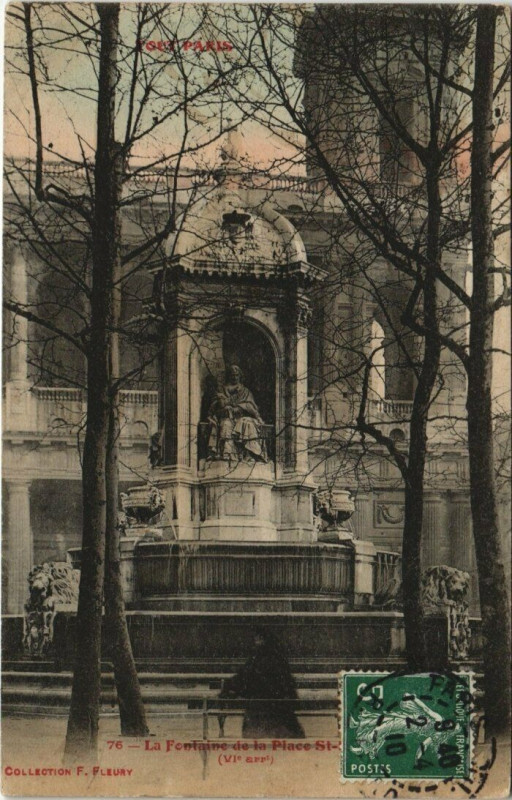 Carte postale ancienne Tout Paris - 76 - La Fontaine de la Place à Paris