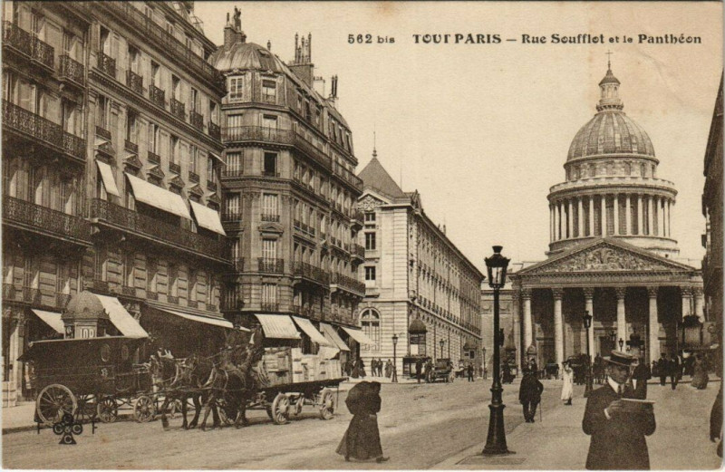 Carte postale ancienne Tout Paris - 562 bis - Rue Soufflot et le Panthéon à Paris