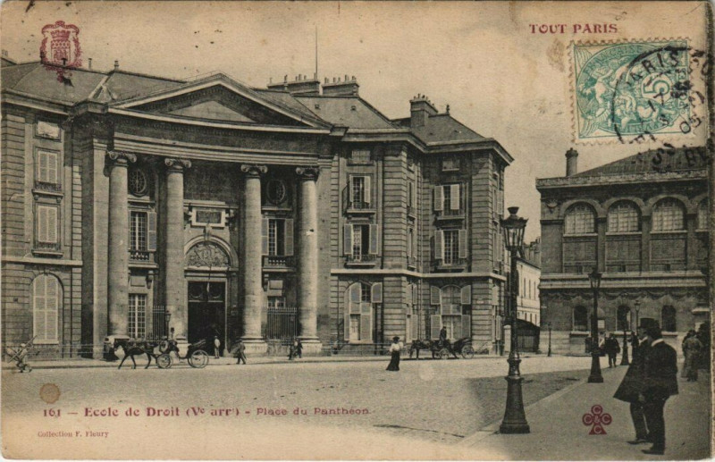 Carte postale ancienne Ecole de Droit - Place du Panthéon à Paris 5e