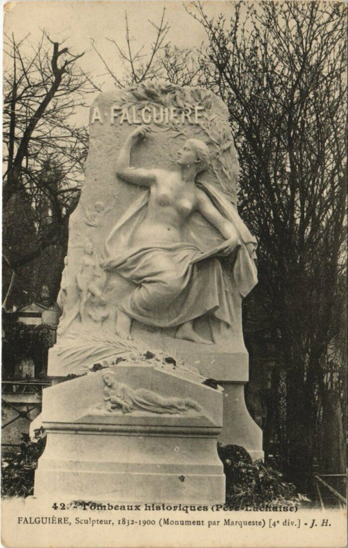 Carte postale ancienne Père-Lachaise - Falguière à Paris 20e