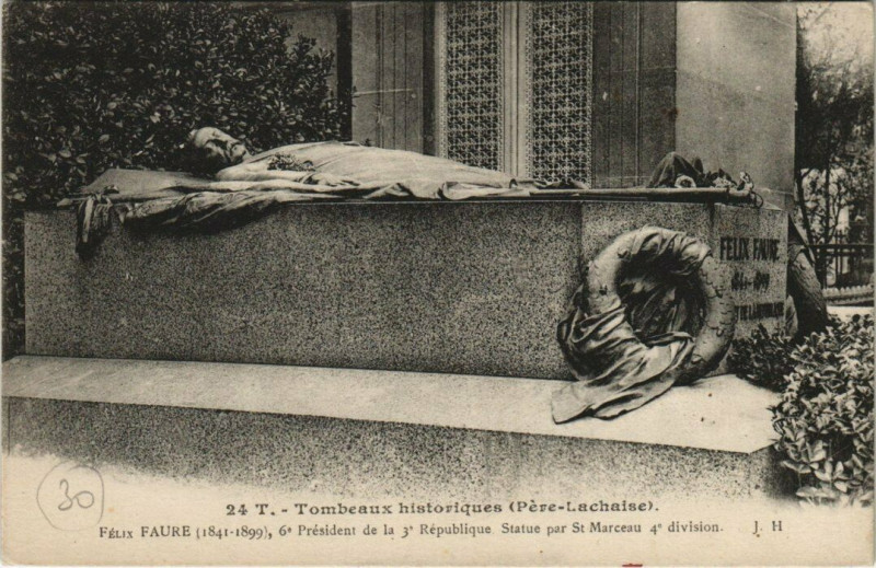 Carte postale ancienne Père-Lachaise - Félix Faure à Paris 20e
