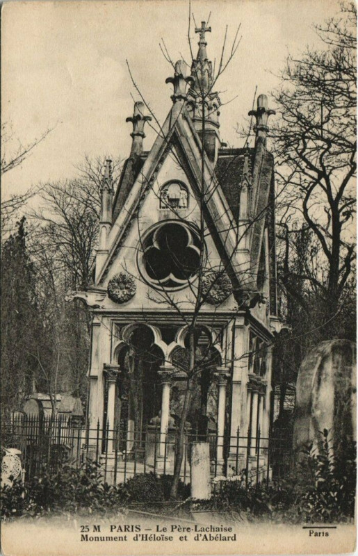 Carte postale ancienne Le Père-Lachaise - Monument d'Héloïse et d'Abélard à Paris 20e