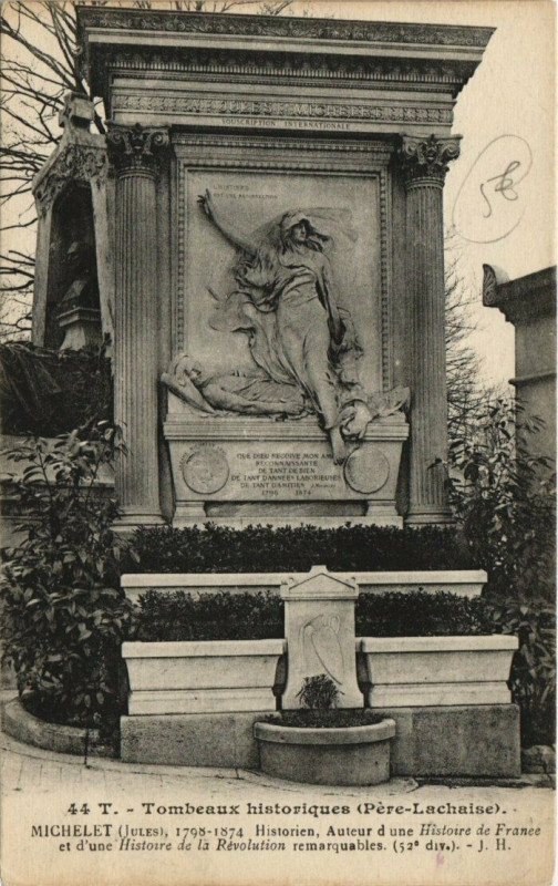 Carte postale ancienne Père-Lachaise - Jules Michelet à Paris 20e