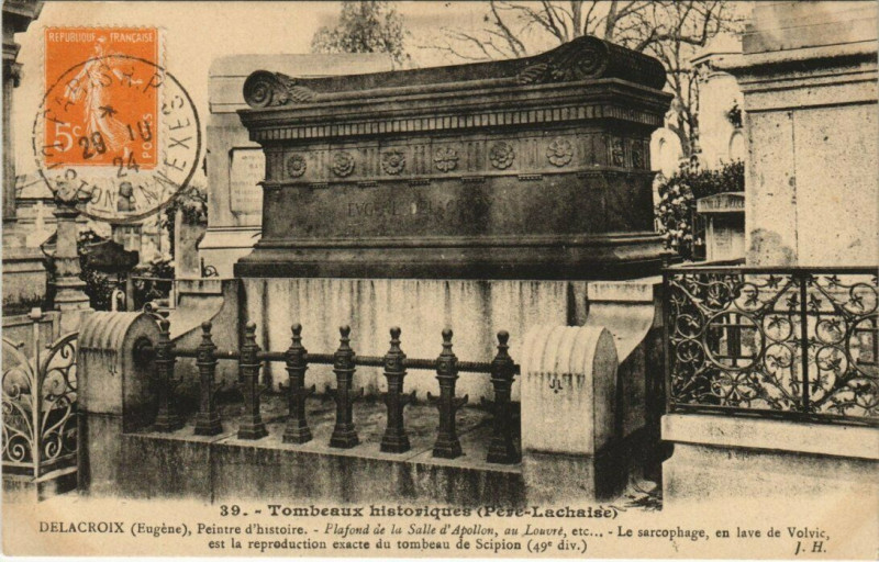Carte postale ancienne Père-Lachaise - Eugène Delacroix à Paris 20e