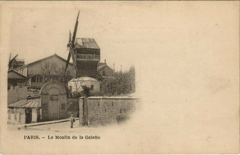Carte postale ancienne Le Moulin De La Galette à Paris 18e