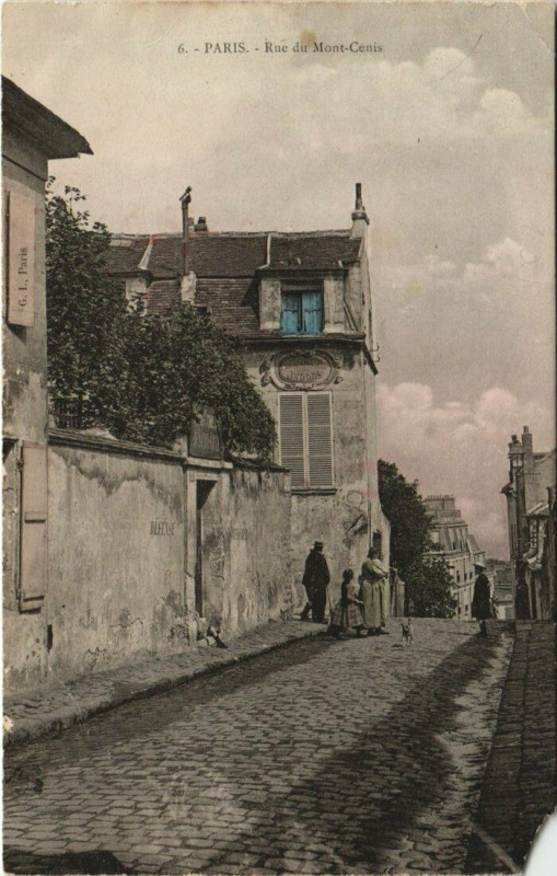 Carte postale ancienne Rue du Mont-Cenis à Paris 18e