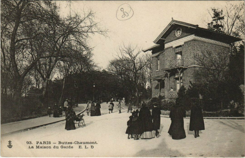 Carte postale ancienne Buttes-Chaumont - La Maison du Garde à Paris 19e