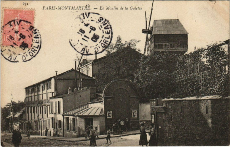 Carte postale ancienne Montmartre - Le Moulin de la Galette à Paris 18e