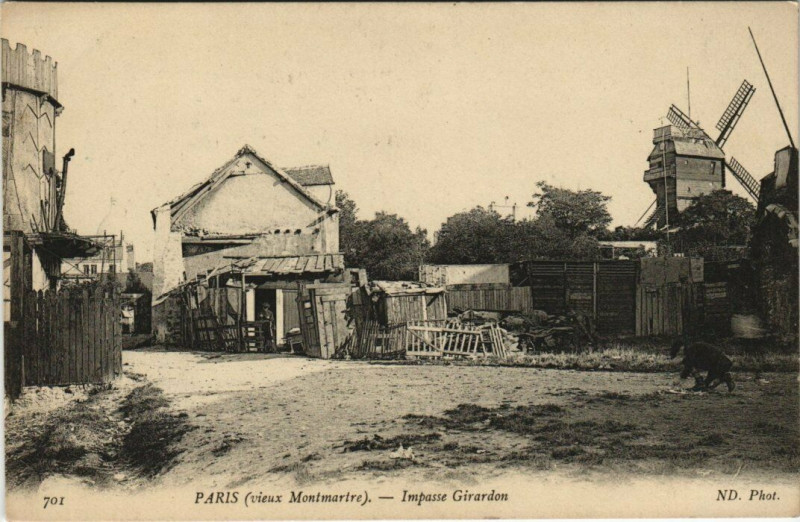 Carte postale ancienne Vieux Montmartre - Impasse Girardon à Paris 18e